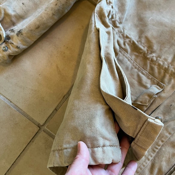 Carhartt Duck Canvas Jacket Coat Medium Tall  Detachable Hood Thrashed Blanket - Picture 7 of 16